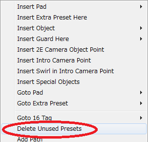 「Delete Unused Presets」を選択